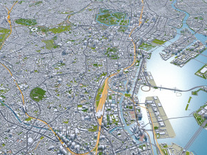 Tokyo city Japan 80km Modelo 3D