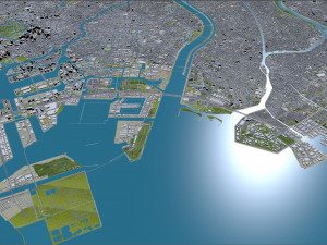 Tokyo city Japan 80km Modelo 3D