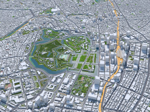 Tokyo city Japan 80km Modelo 3D