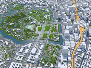 Tokyo city Japan 40km 3D Model
