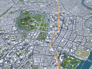 Tokyo city Japan 40km 3D Model