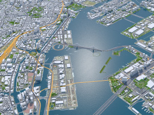 Tokyo city Japan 40km 3D Model