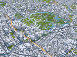 Tokyo city Japan 40km 3D Model
