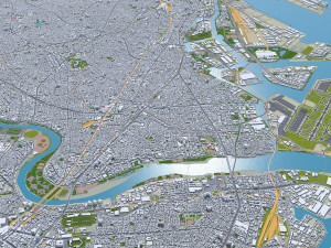 Tokyo city Japan 40km 3D Model