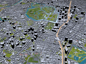 Tokyo city Japan 40km 3D Model