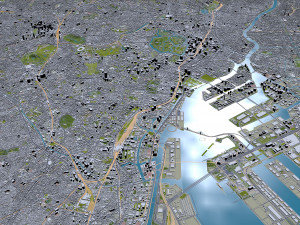 Tokyo city Japan 40km 3D Model
