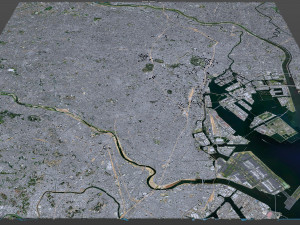 Tokyo city Japan 40km 3D Model