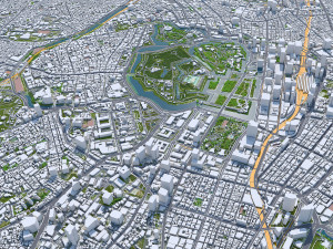 Tokyo city Japan 40km 3D Model