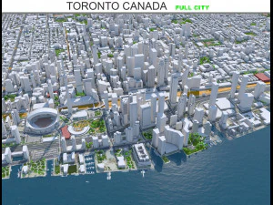 Toronto city Canada 75km 3D Model