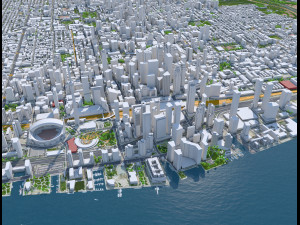 Toronto city Canada 75km 3D Model