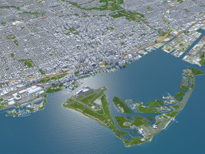 Toronto city Canada 75km 3D Model