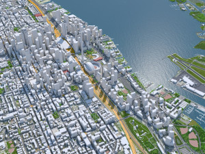 Toronto city Canada 75km 3D Model