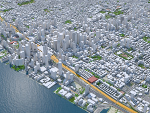 Toronto city Canada 75km 3D Model