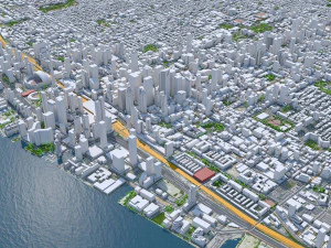 Toronto city Canada 75km 3D Model