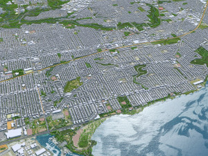 Toronto city Canada 75km 3D Model