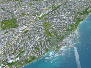Toronto city Canada 75km 3D Model