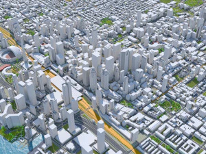 Toronto city Canada 75km 3D Model