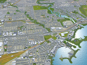 Toronto city Canada 75km 3D Model