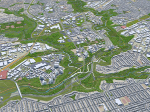 Toronto city Canada 75km 3D Model