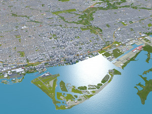 Toronto city Canada 75km 3D Model