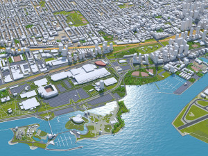 Toronto city Canada 75km 3D Model