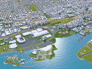 Toronto city Canada 75km 3D Model