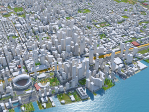 Toronto city Canada 75km 3D Model