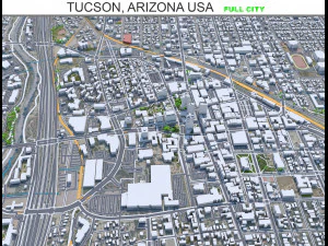 Tucson city Arizona USA 70km 3D Model