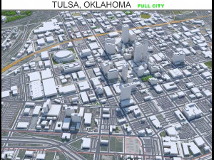 Cidade de Tulsa Oklahoma 60 km Modelo 3D