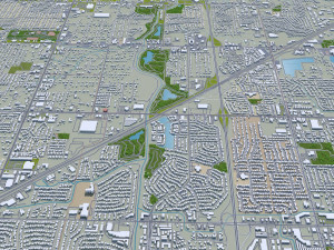 Tulsa city Oklahoma 60km Modelo 3D