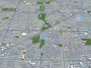 Tulsa city Oklahoma 60km 3D Model