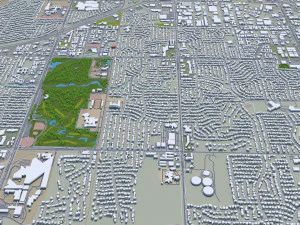 Tulsa city Oklahoma 60km 3D Model