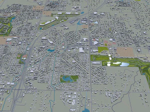 Tulsa city Oklahoma 60km 3D Model