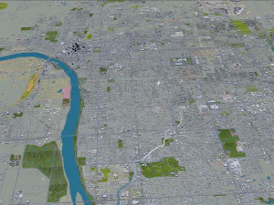 Tulsa city Oklahoma 60km 3D Model