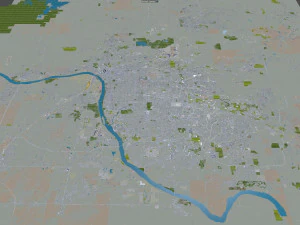 Tulsa city Oklahoma 60km 3D Model