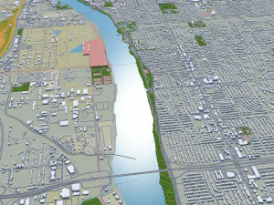Tulsa city Oklahoma 60km 3D Model