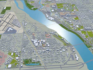Tulsa city Oklahoma 60km 3D Model