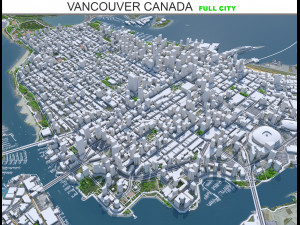 Vancouver city Canada 40km 3D Model