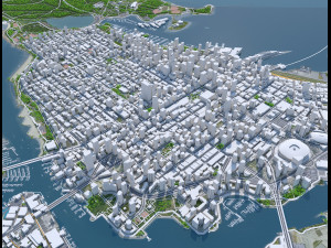 Vancouver city Canada 40km Modelo 3D