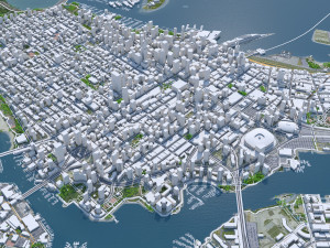 Vancouver city Canada 40km Modelo 3D