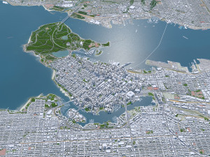 Vancouver city Canada 40km Modelo 3D