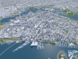 Vancouver city Canada 40km Modelo 3D