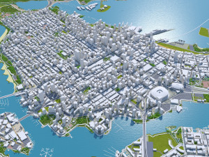 Vancouver city Canada 40km Modelo 3D