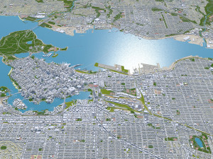 Vancouver city Canada 40km Modelo 3D