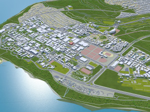 Vancouver city Canada 40km Modelo 3D