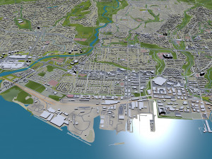 Vancouver city Canada 40km Modelo 3D