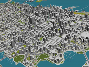 Vancouver city Canada 40km Modelo 3D
