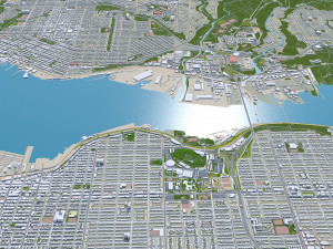 Vancouver city Canada 40km Modelo 3D