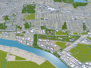 Vancouver city Canada 40km Modelo 3D