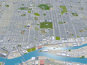 Vancouver city Canada 40km Modelo 3D